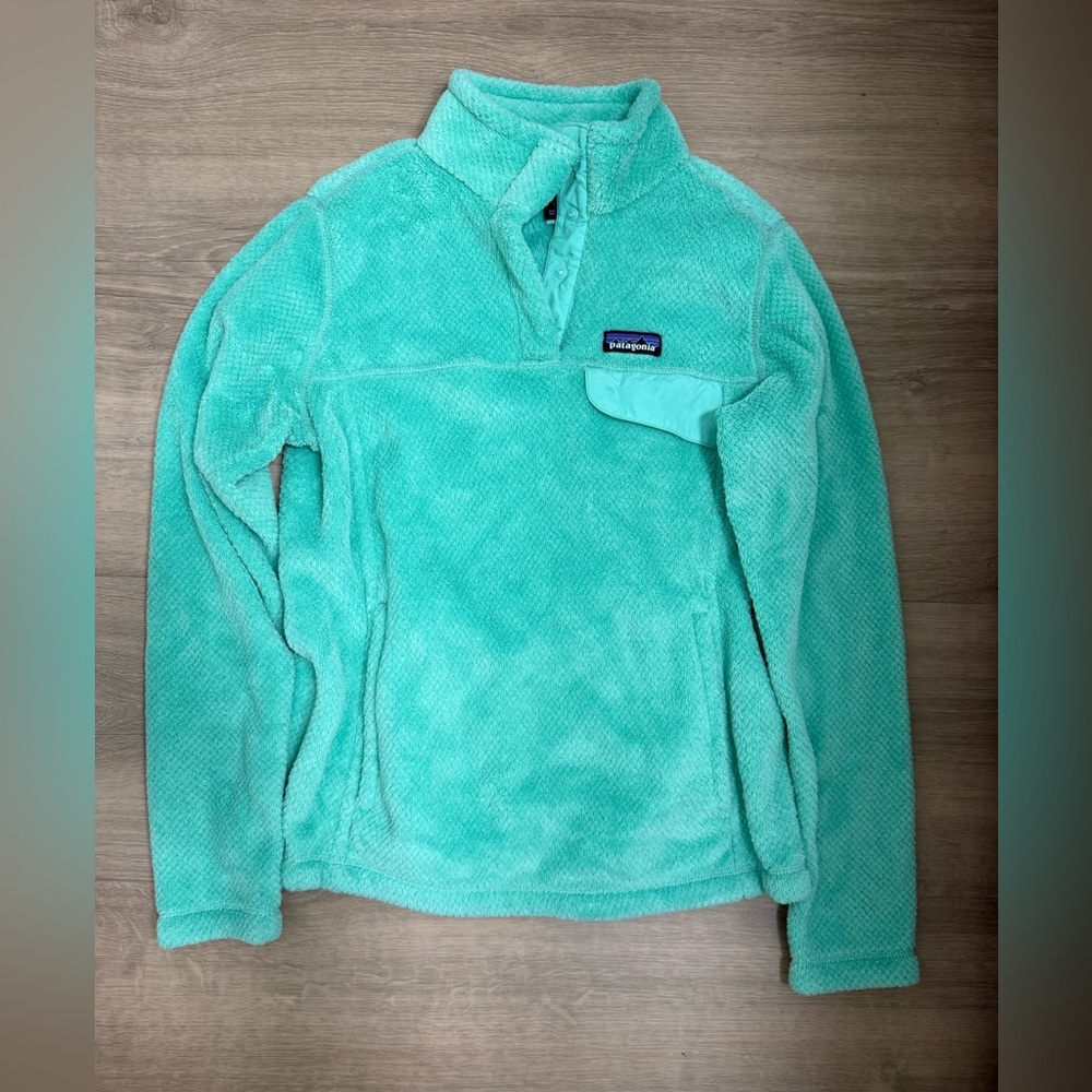 Patagonia Re-Tool Snap-T Pullover Fleece Sweater Jacket Turquoise Size Small